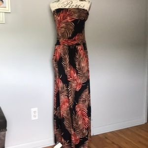 Venus palm leaves long sundress